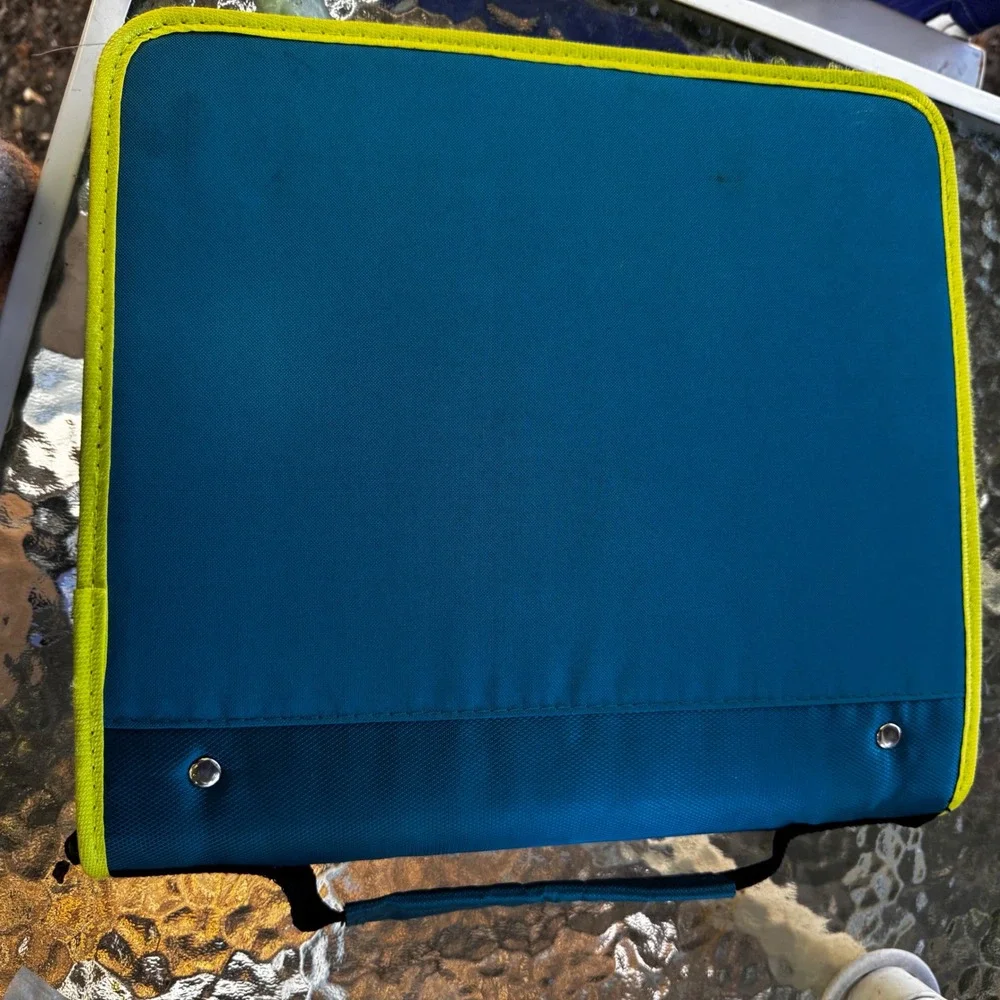 New Five Star Zipper Binder Teal Green 3 Ring Pencil Pouch Shoulder‎ Strap